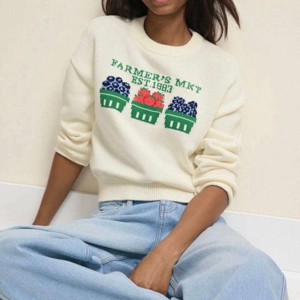 525 America Farmers Market crewneck  Sweater pullover Size Medium